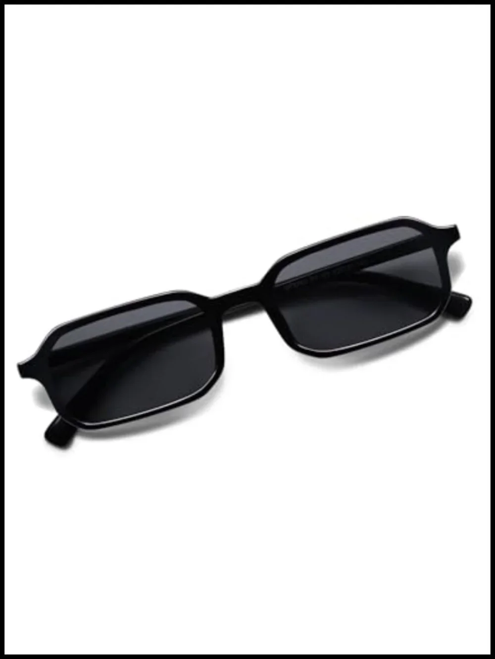 Retro Slim Rectangle Sunglasses Narrow Y2K Frame UV400